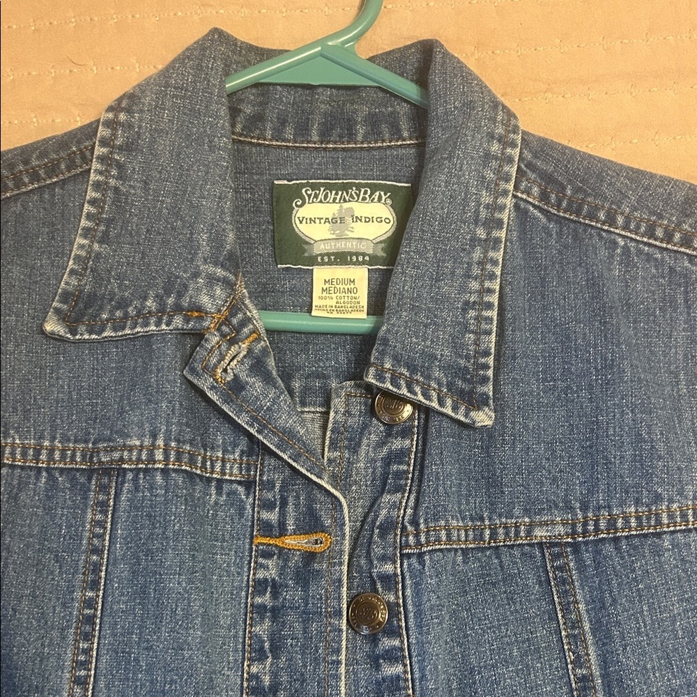 St John’s Bay Vintage 90s Y2K Blue Jean Vest - Picture 2 of 9
